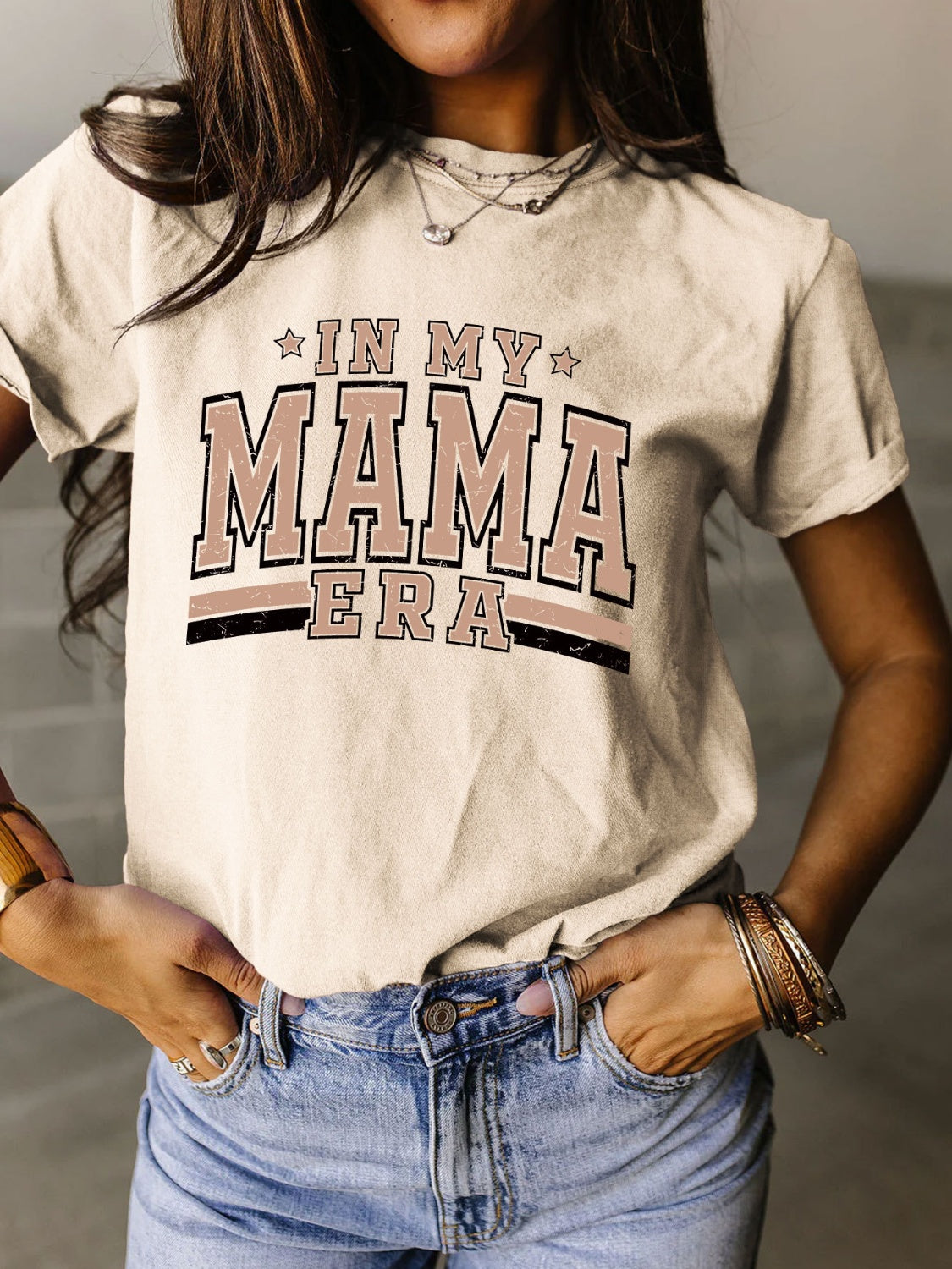 Full Size Letter Graphic Round Neck Short Sleeve T-Shirt