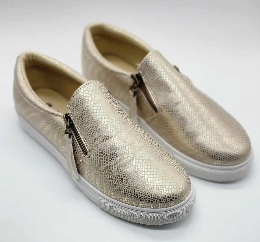 Gold slip ons